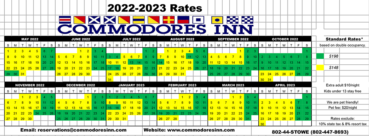 2022-2023 rate card